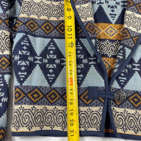 Flashback Southwestern Aztec Woven Cotton Jacket Women’s M Button Front Coat - Picture 3 of 9